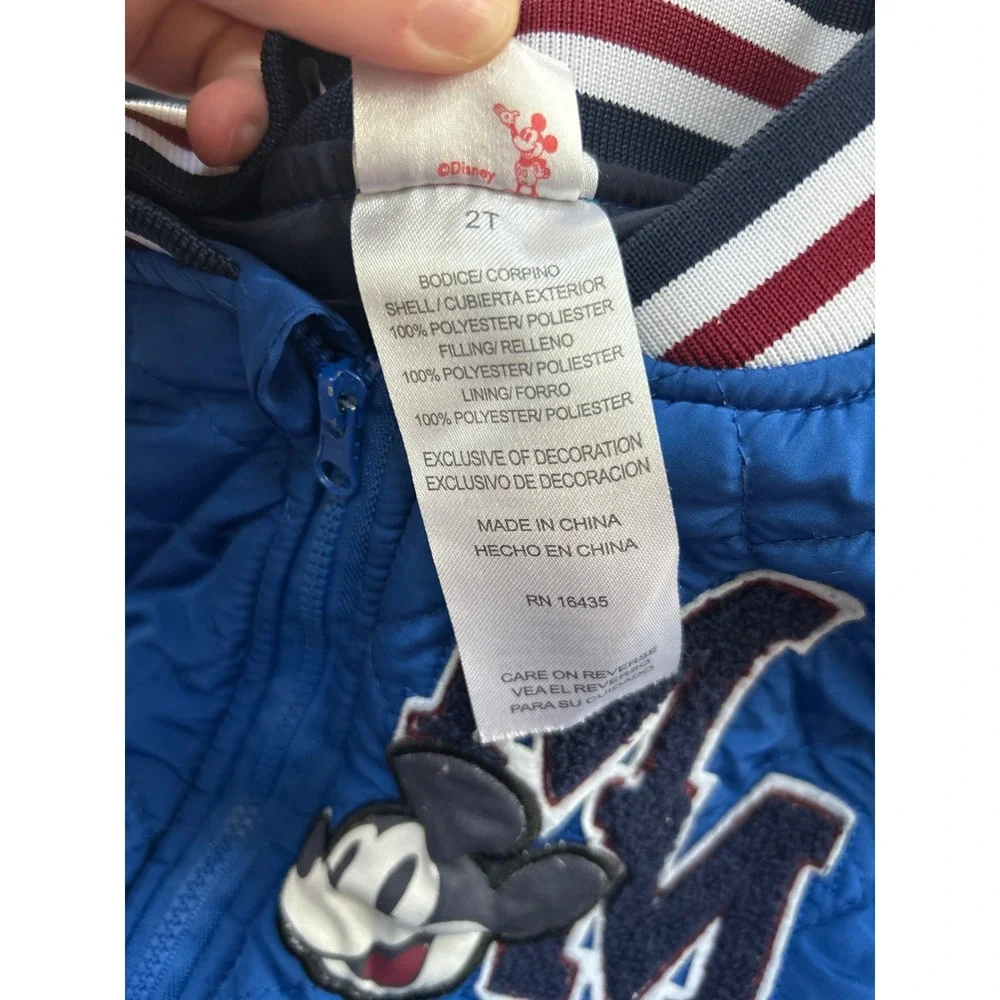 Disney Junior Mickey Mouse Toddler Bomber Jacket Quilted‎ Blue 2T